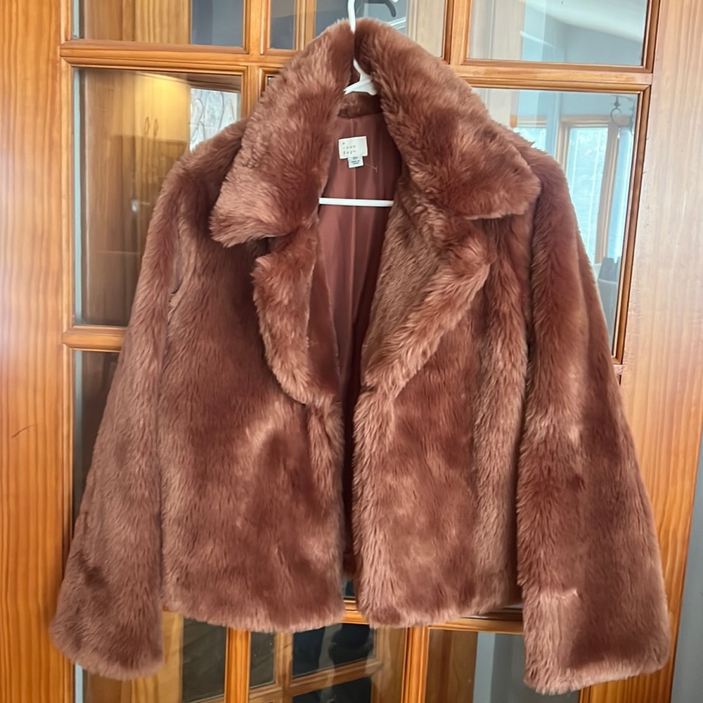 Mauve faux fur jacket